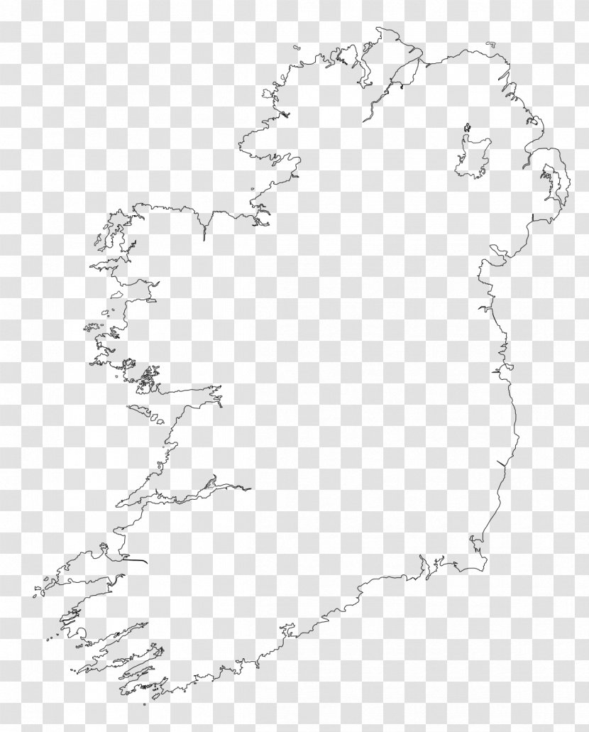 Ireland White Literature Map Angle - Tuberculosis - Clipart Transparent PNG