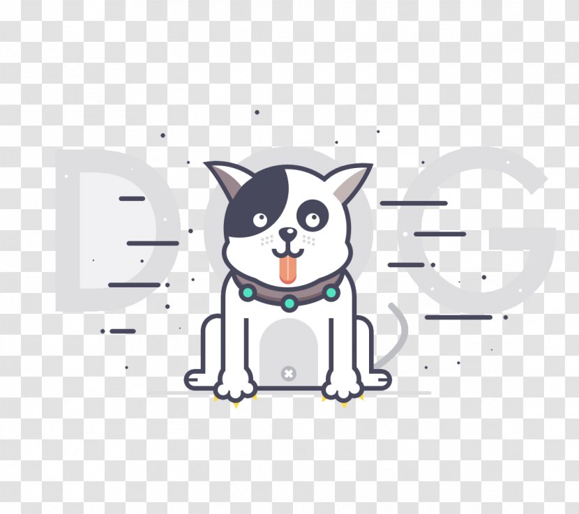 Bull Terrier Cat Puppy Illustration - Text - Flat H5 Interface To Pull Material Free Transparent PNG