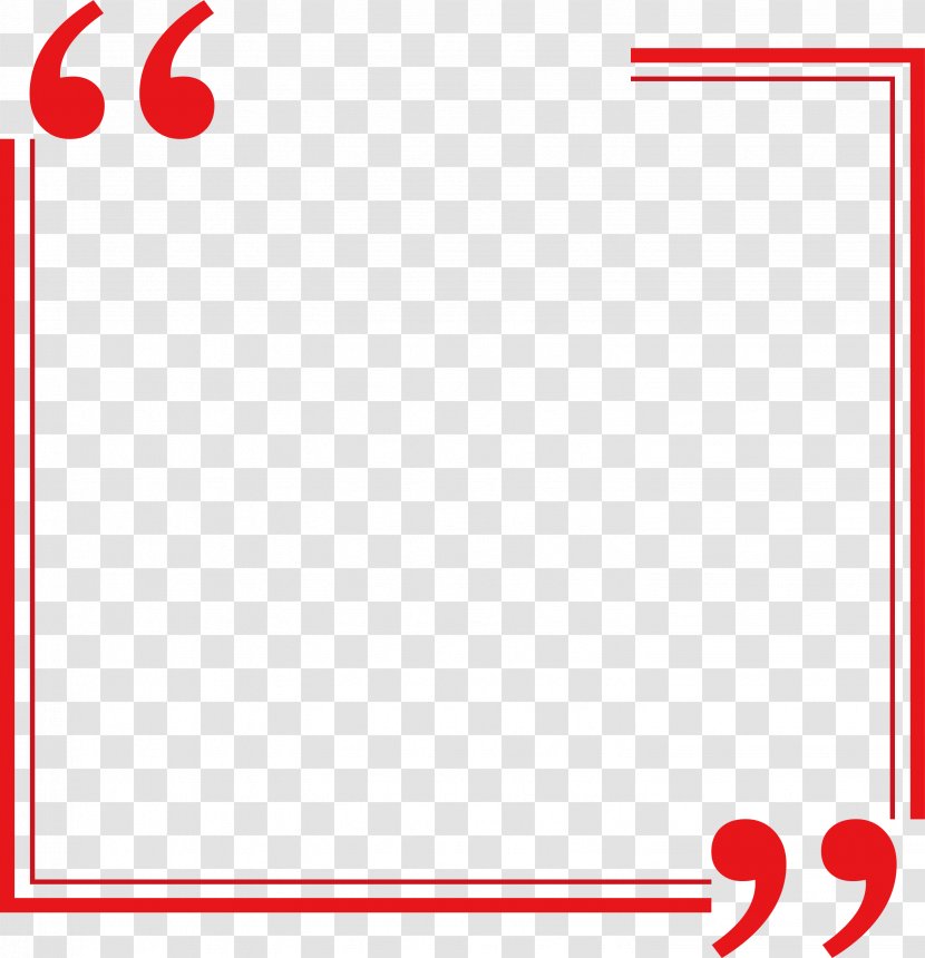 Red Rectangle Border - Quotation - Area Transparent PNG