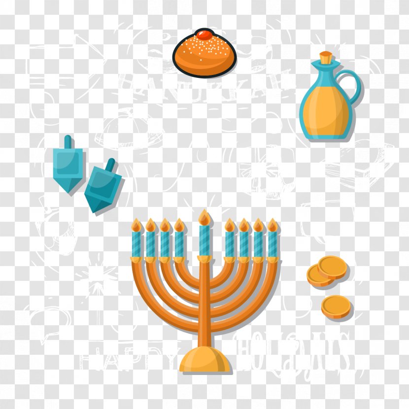 Hanukkah Candle Clip Art - Creative Candles Greeting Card Vector Material Transparent PNG