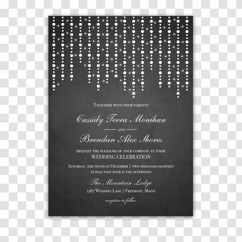 Wedding Invitation Paper Reception RSVP - Bridal Shower - String Lights Transparent PNG