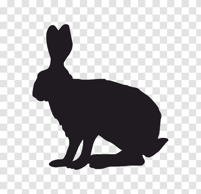 Domestic Rabbit Indian Hare Silhouette Clip Art - Vertebrate Transparent PNG