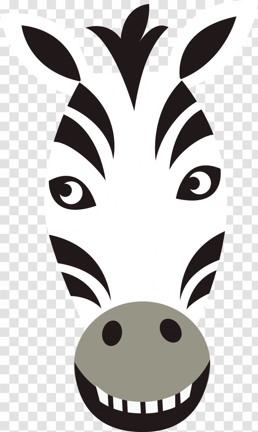 Wild Boar Deer Head Animal - Black And White - Zebra Vector Transparent PNG