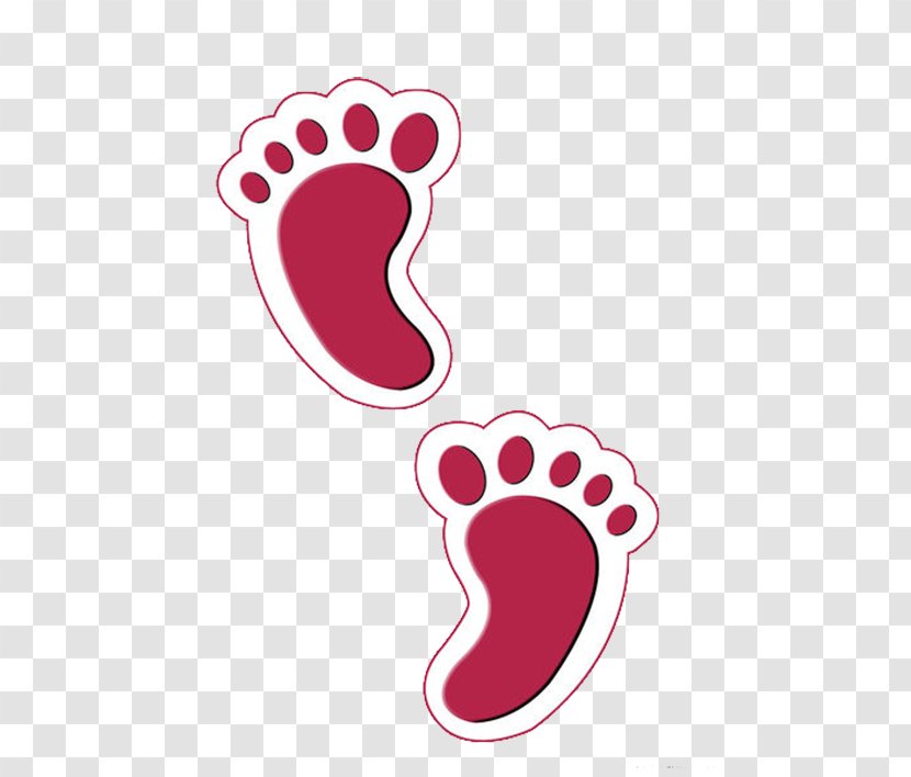 Poster - Silhouette - Red Cute Footprints Transparent PNG