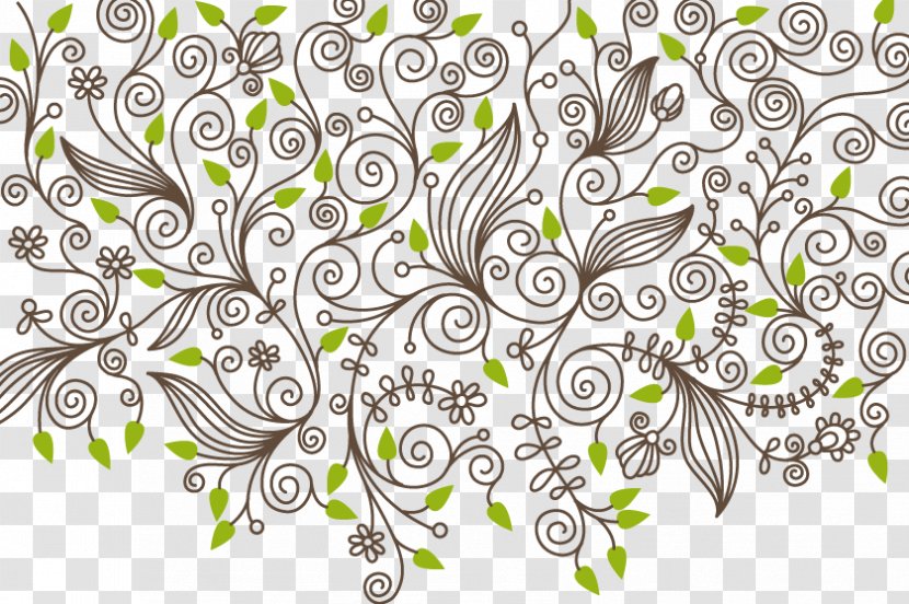 Euclidean Vector Line Pattern - Flower - Plant Material Transparent PNG