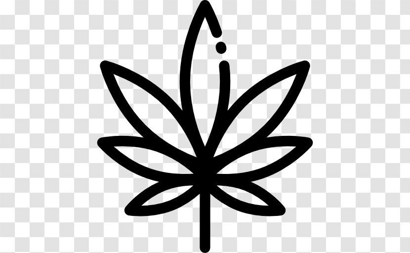 Medical Cannabis Sativa Hemp Clip Art - Black And White Transparent PNG