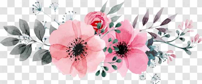 Watercolour Flowers Drawing - Picture Frames - Flower Vector Transparent PNG