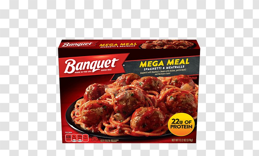 Spaghetti With Meatballs Pasta Meal Dinner - Animal Source Foods - Banquet Transparent PNG