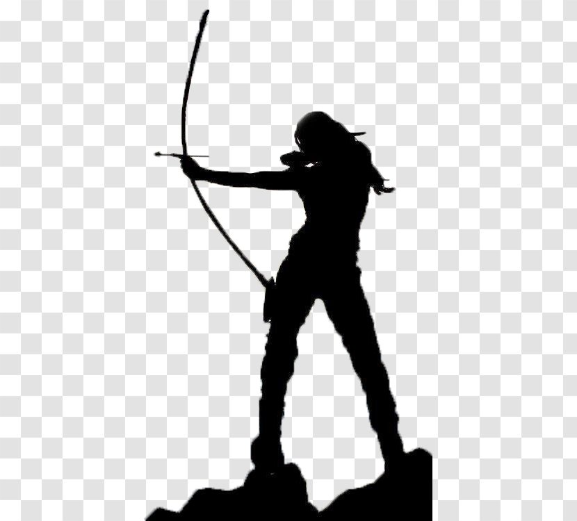Bow And Arrow Archery Shooting Bowhunting - Silhouette Transparent PNG