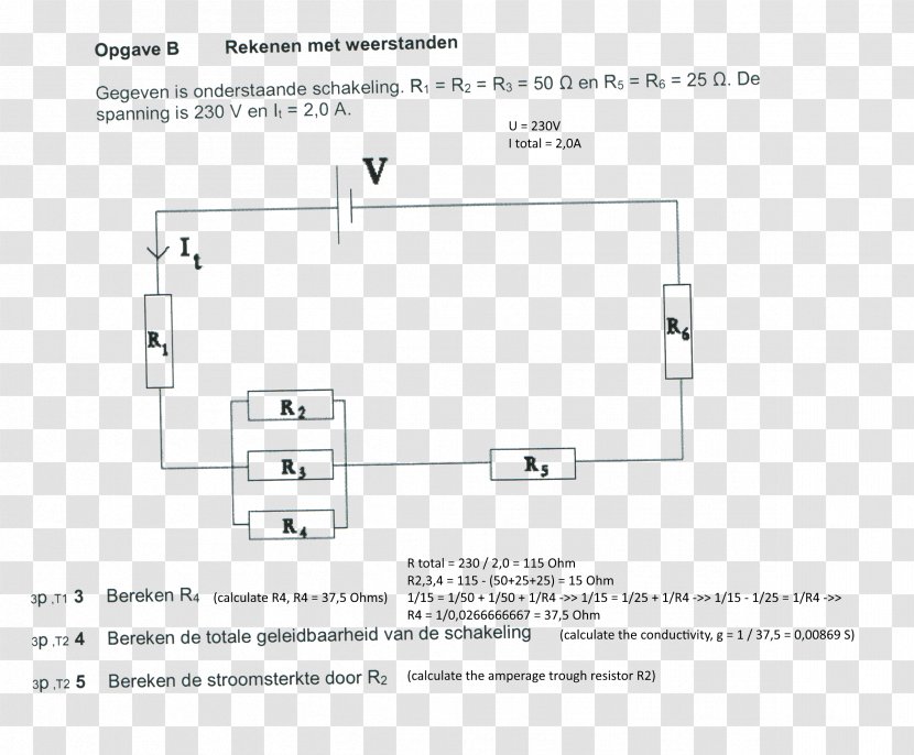 Diagram Electronic Circuit Series And Parallel Circuits Electrical Network Electronics - Component - Resistors Transparent PNG