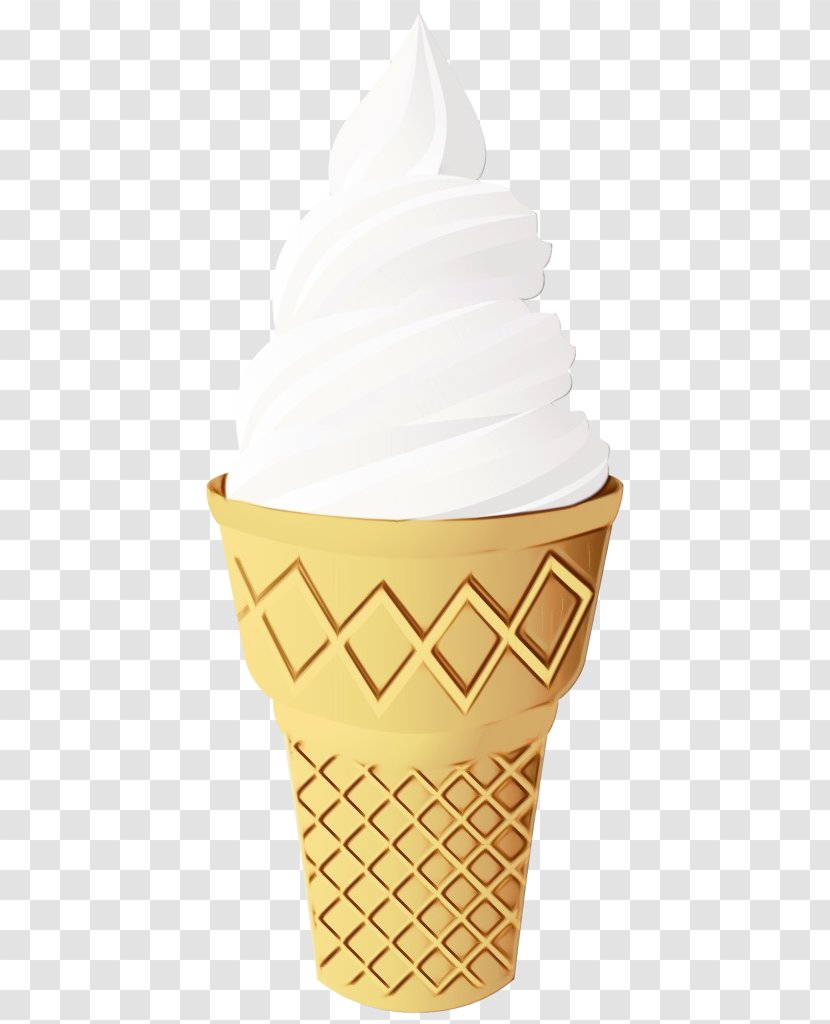 Ice Cream Cones Sundae Vanilla - Frozen Dessert - Soft Serve Transparent PNG
