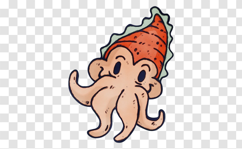 Octopus Cartoon Animal Figurine Biology Science Transparent PNG