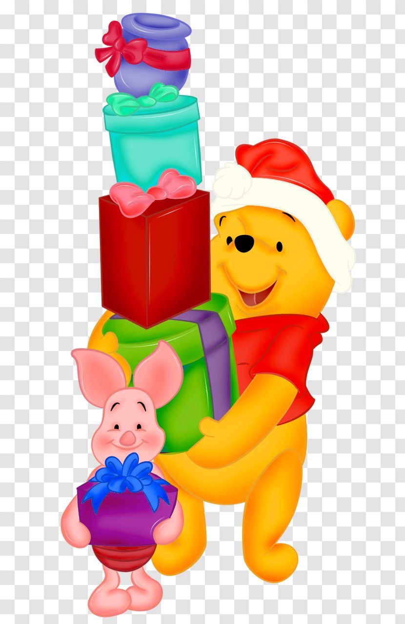 Piglet Winnie The Pooh Eeyore Tigger Clip Art - And Christmas Too - With Presents Santa Hat Transparent PNG