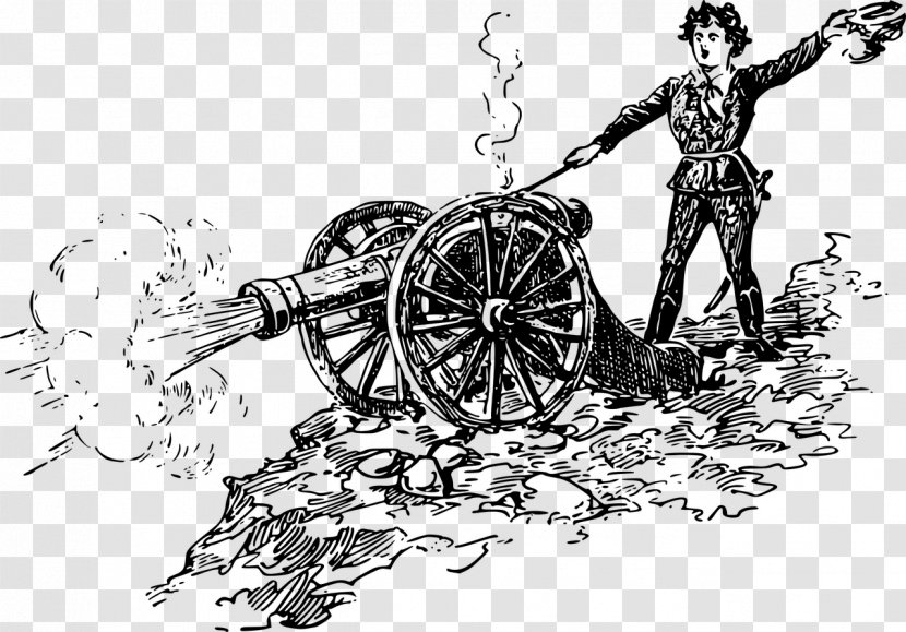 Cannon Artillery Round Shot Clip Art - Black And White Transparent PNG