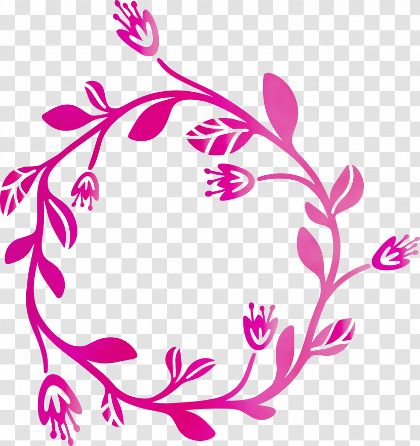 Magenta Pink Branch Leaf Ornament Transparent PNG