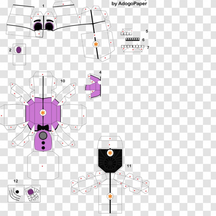 Five Nights At Freddy's 2 Freddy's: Sister Location Paper Model 3 - Freddy S - Cut Art Transparent PNG