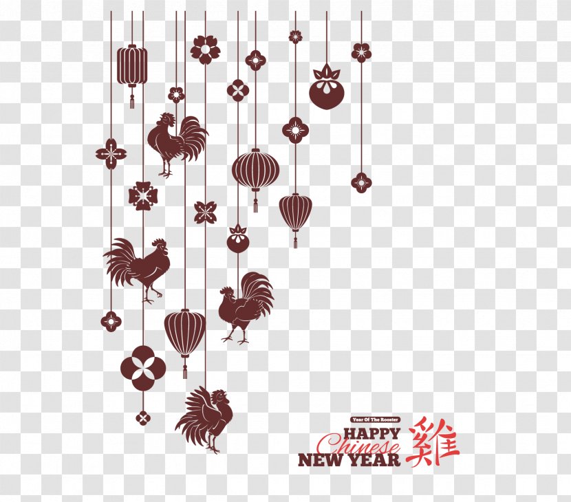 China Chinese New Year Royalty-free Illustration - Paper Lantern - Year,Joyous,Year Of The Rooster,Chinese Transparent PNG