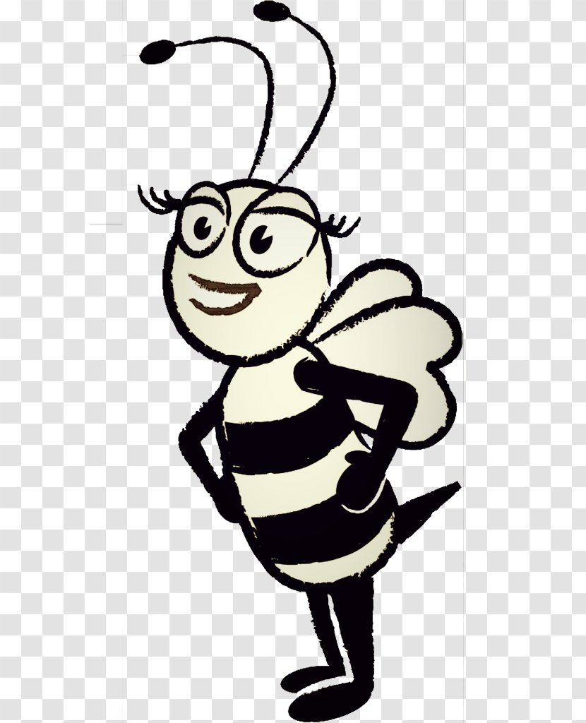 Insect Cartoon Character Clip Art - Black And White Transparent PNG