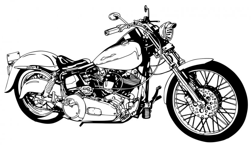 Motorcycle Harley-Davidson Chopper Clip Art - Wheel - Silhouette Cliparts Transparent PNG