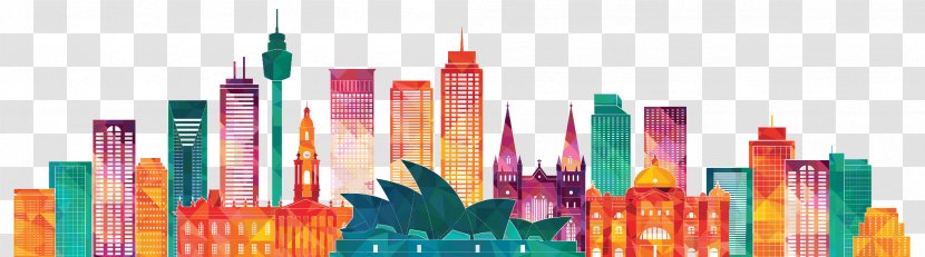 Sydney Melbourne Skyline - Logo - Business Banners Transparent PNG