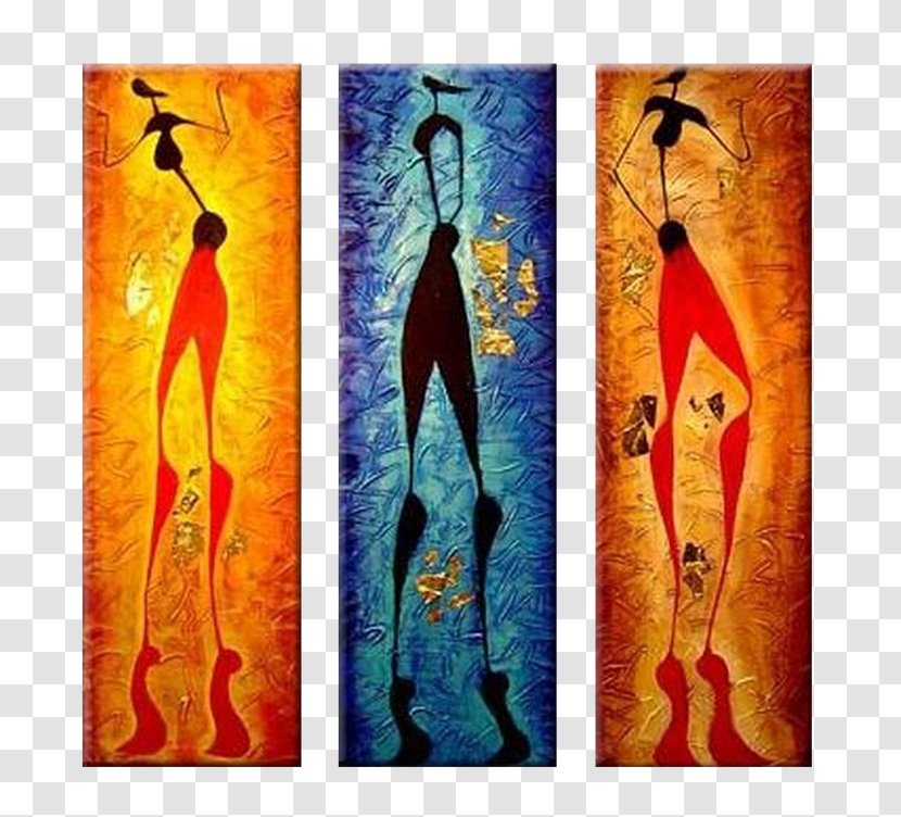 Modern Art Painting Triptych Abstract Contemporary Transparent PNG