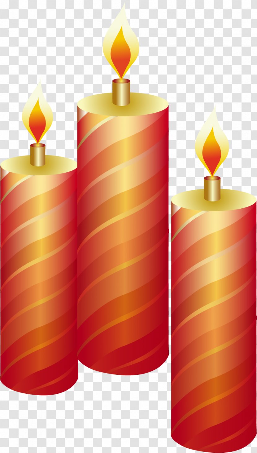 Euclidean Vector Candle - Christmas - Red Transparent PNG