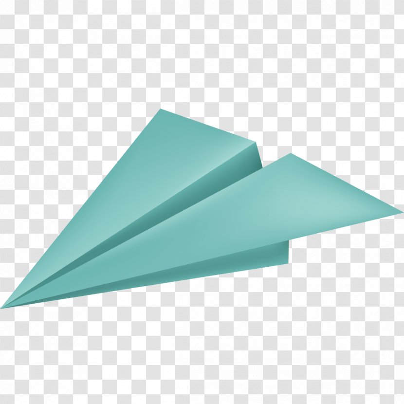 Airplane Paper Plane - Aqua - Aircraft Transparent PNG