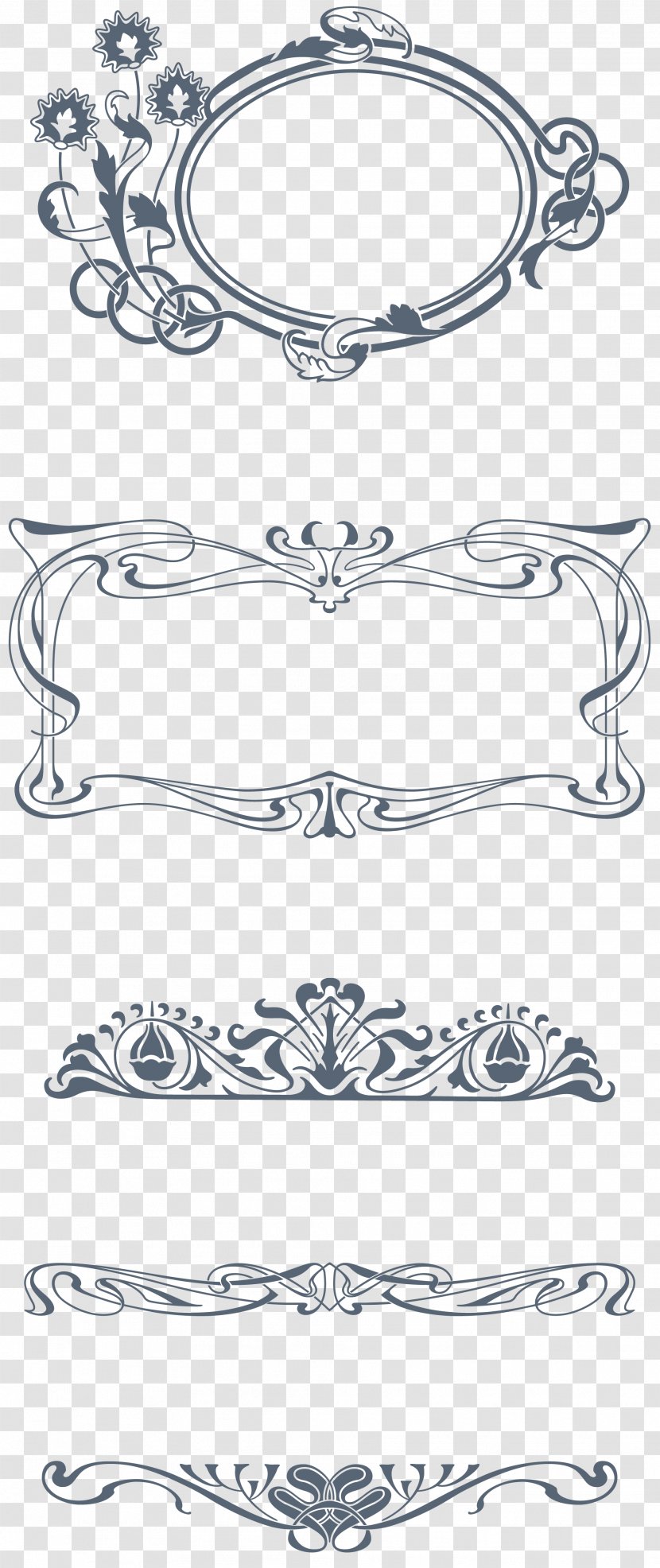 Art Nouveau Ornament Picture Frames Photography Drawing - Area - Auto Part Transparent PNG