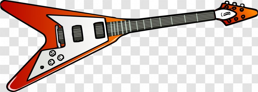 Guitar Amplifier Gibson Flying V Electric Clip Art - Silhouette Transparent PNG