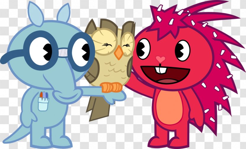 Sniffles Flaky Toothy Cuddles Disco Bear - Heart - Happy Three Friends Transparent PNG