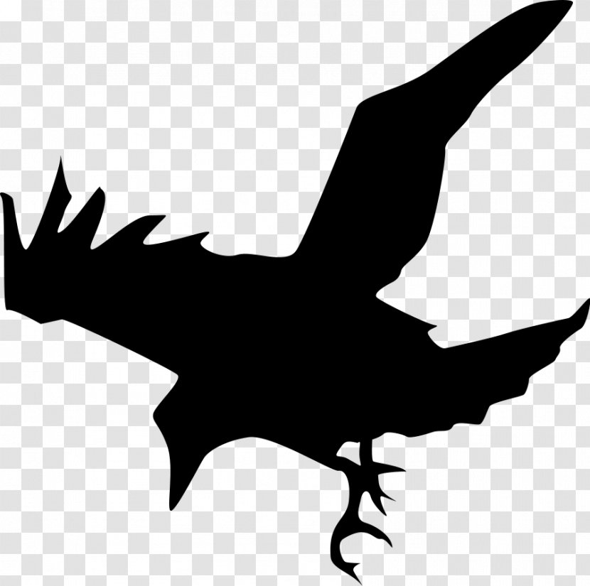 Silhouette Common Raven Clip Art - Vertebrate - Flying Transparent PNG