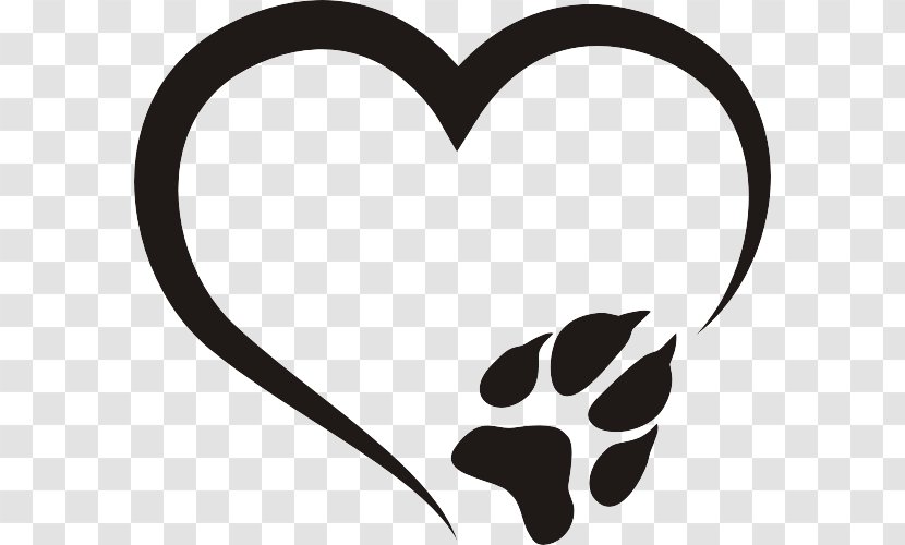 Heart Paw .de Wall Decal White Transparent PNG