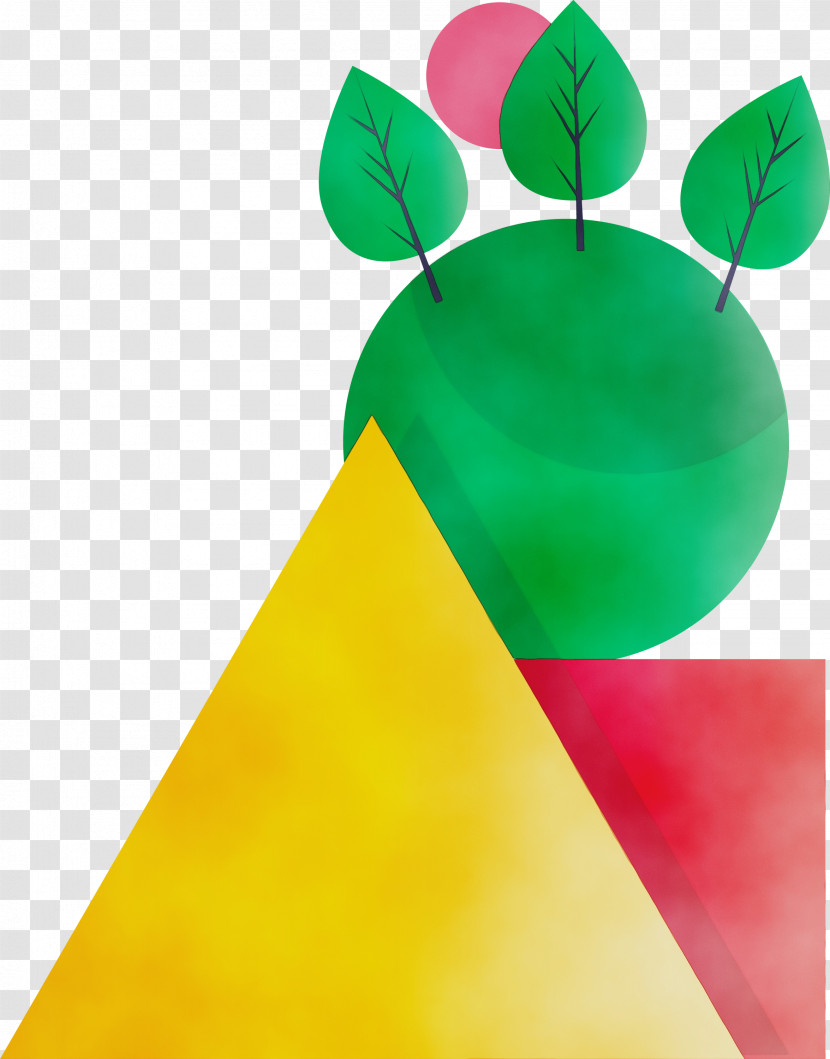 Green Leaf Triangle Plant Symbol Transparent PNG