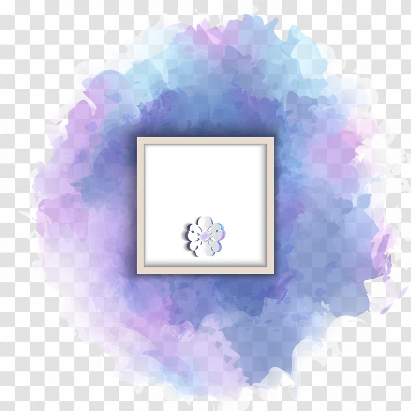 Watercolor Painting Euclidean Vector - Violet - Creative White Frame Background Material Transparent PNG