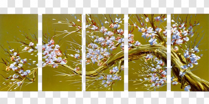 Twig Modern Art Plant Stem Flower - Three-dimensional Paintings Transparent PNG