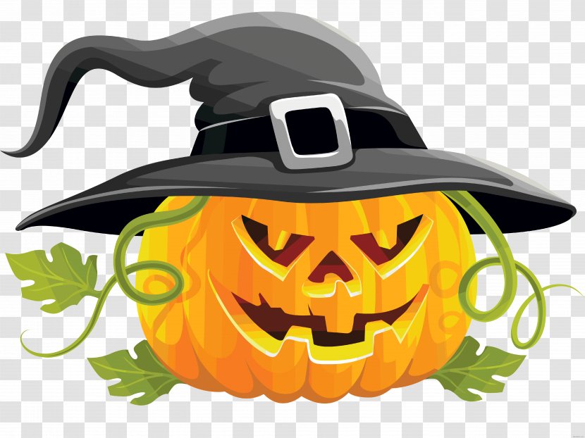 Jack-o'-lantern Halloween Calabaza Witch Clip Art - Hat Transparent PNG