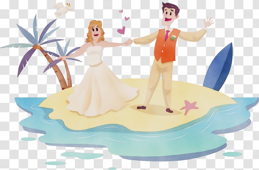 Wedding Bridegroom Marriage Honeymoon Couple - Paint - Beach Romance Transparent PNG