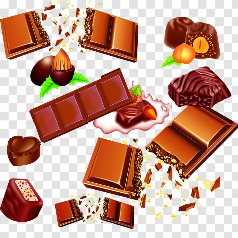 Chocolate Bar Dominostein Praline Bonbon - Gourmet Cartoon Pattern Transparent PNG