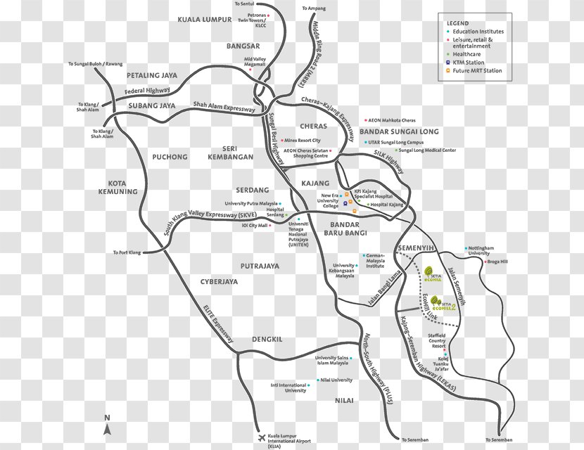 Broga Setia Ecohill Welcome Centre Kajang Jalan 2 Cyberjaya City MRT Station - Semenyih - Diagram Transparent PNG