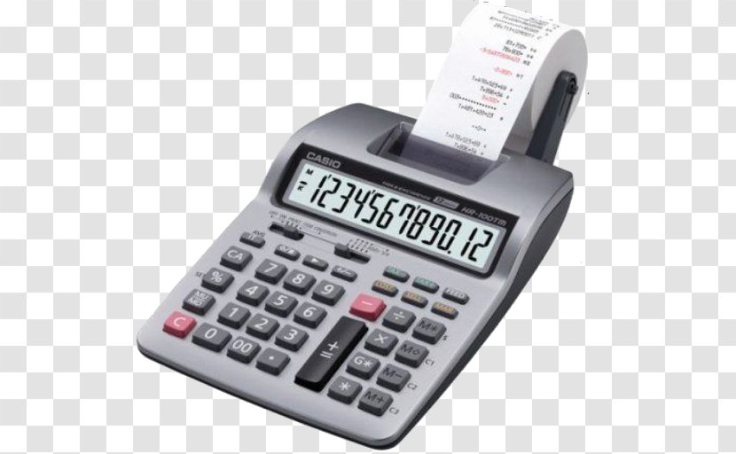 Casio HR-100TM Calculator Printing Office Depot - Supplies Transparent PNG