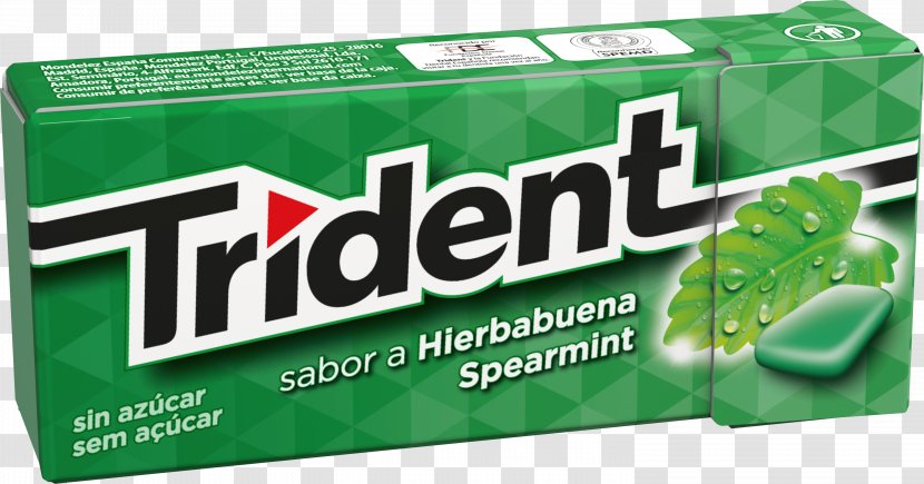 Chewing Gum Trident Mentha Spicata Candy Jelly Bean - Brand Transparent PNG
