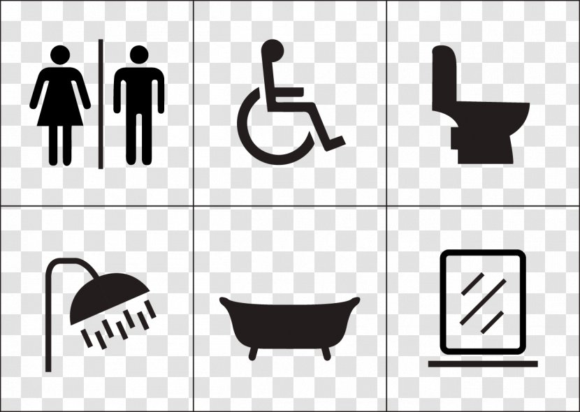Bathroom Americans With Disabilities Act Of 1990 ADA Signs Disability - Symbol - Men Women Disabled Toilet Icon Transparent PNG