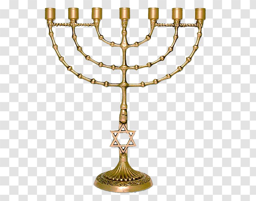Menorah Siebenarmiger Leuchter Judaism Star Of David Holy Land - Brass - Layered Transparent PNG