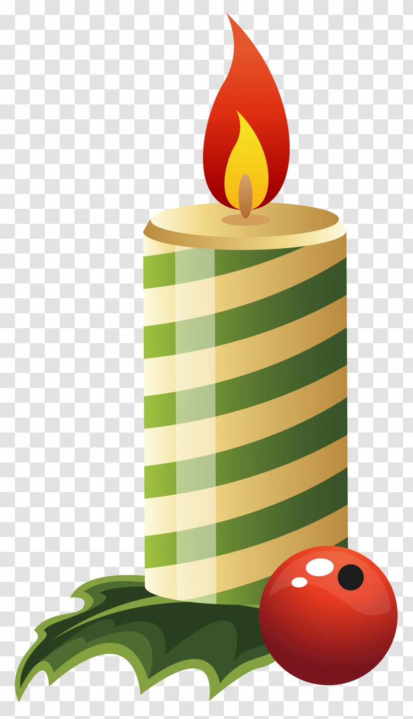 Christmas Candle Clip Art - Green Cliparts Transparent PNG