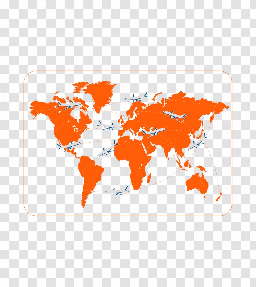 Globe World Map Illustration - Orange Business Data Table Transparent PNG