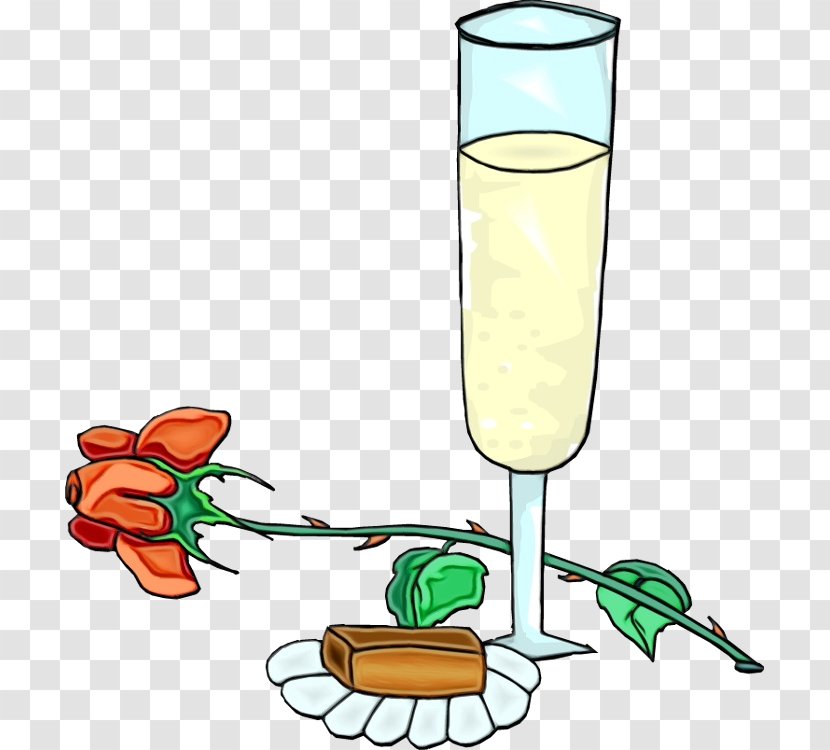 Clip Art Highball Glass Drink Champagne Cocktail - Paint - Garnish Stemware Transparent PNG