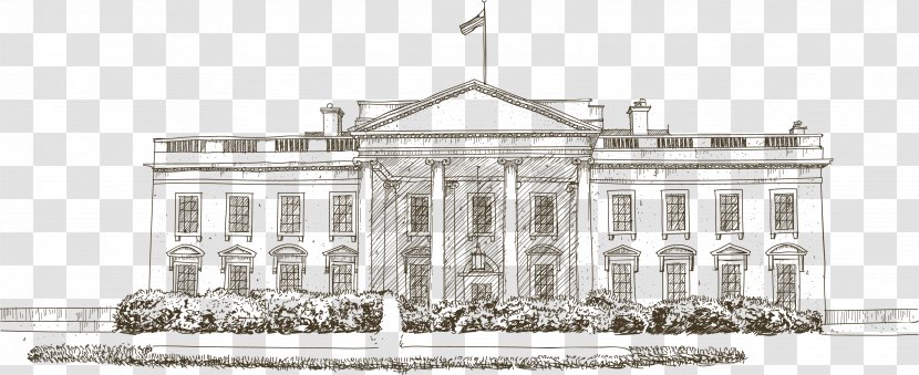 White House Euclidean Vector Icon - Black And - Sketch The American Transparent PNG