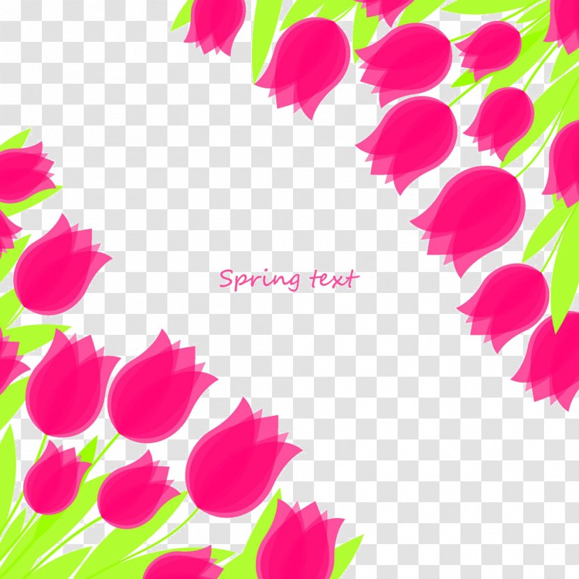 Tulip Flower - Heart - Rose Decorative Patterns Vector Transparent PNG