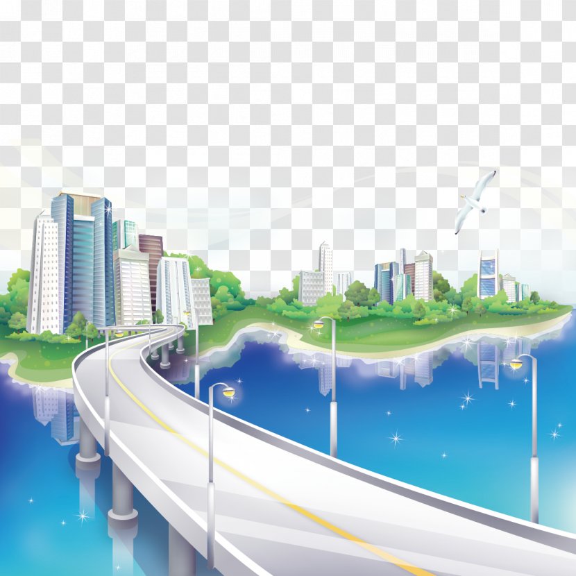 Painting Wallpaper - Daytime - Cityscape Transparent PNG