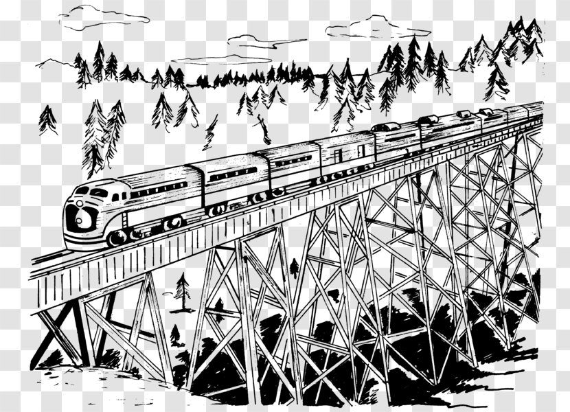 Rail Transport Clip Art Train Trestle Bridge - Track - Public Transparent PNG